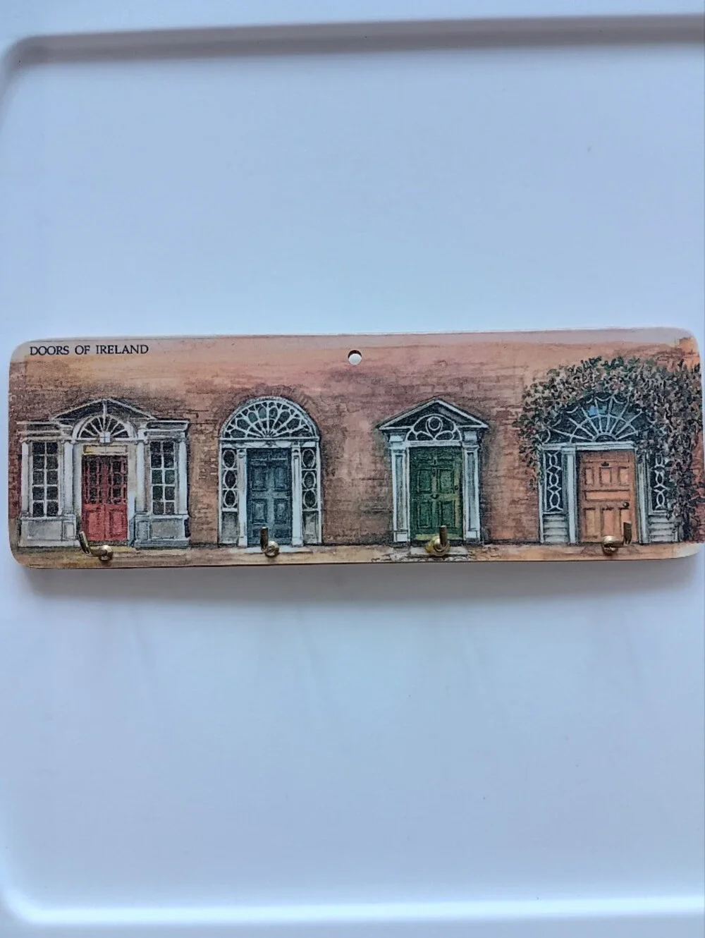 Doors of Ireland Wood Key Rack Decor Wall Mount Metal Hooks Lucan Designers